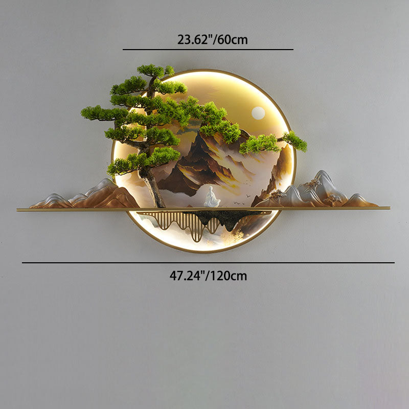 Zen Pine Landscape Aluminum Wall Lamp