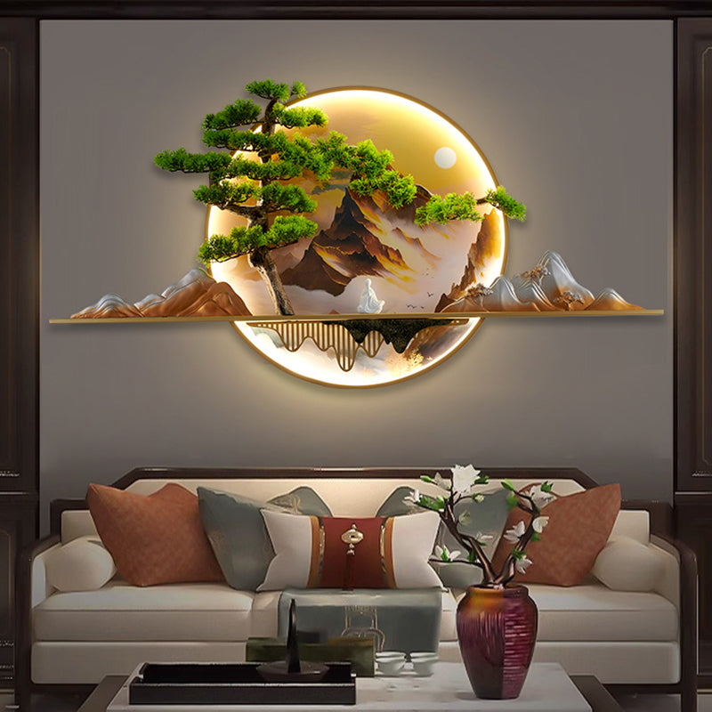 Zen Pine Landscape Aluminum Wall Lamp