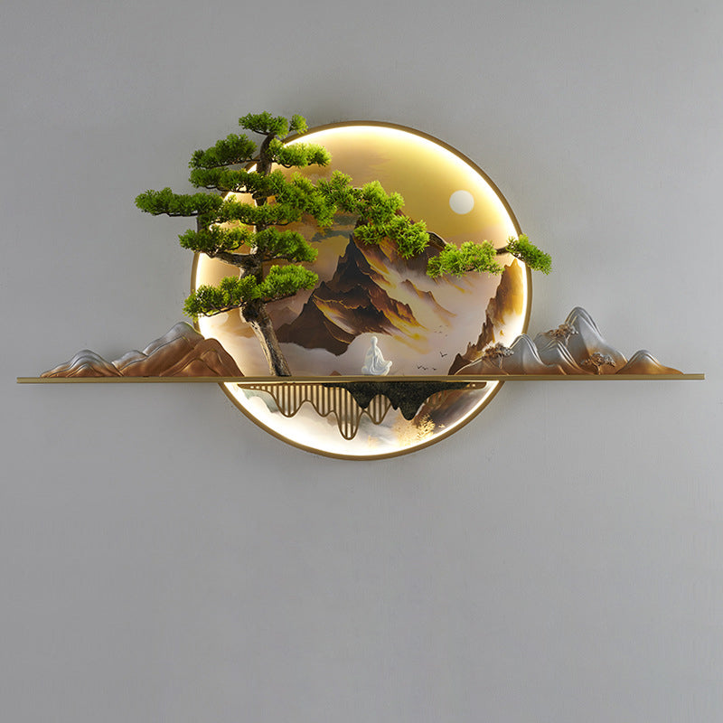 Zen Pine Landscape Aluminum Wall Lamp
