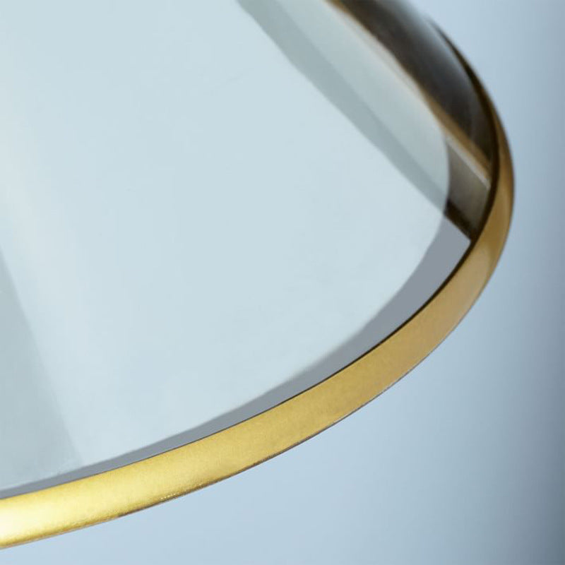 Glass Conical Metal Bedroom Table Lamp