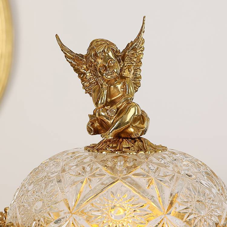 Antique Brass Carved Glass Table Lamp