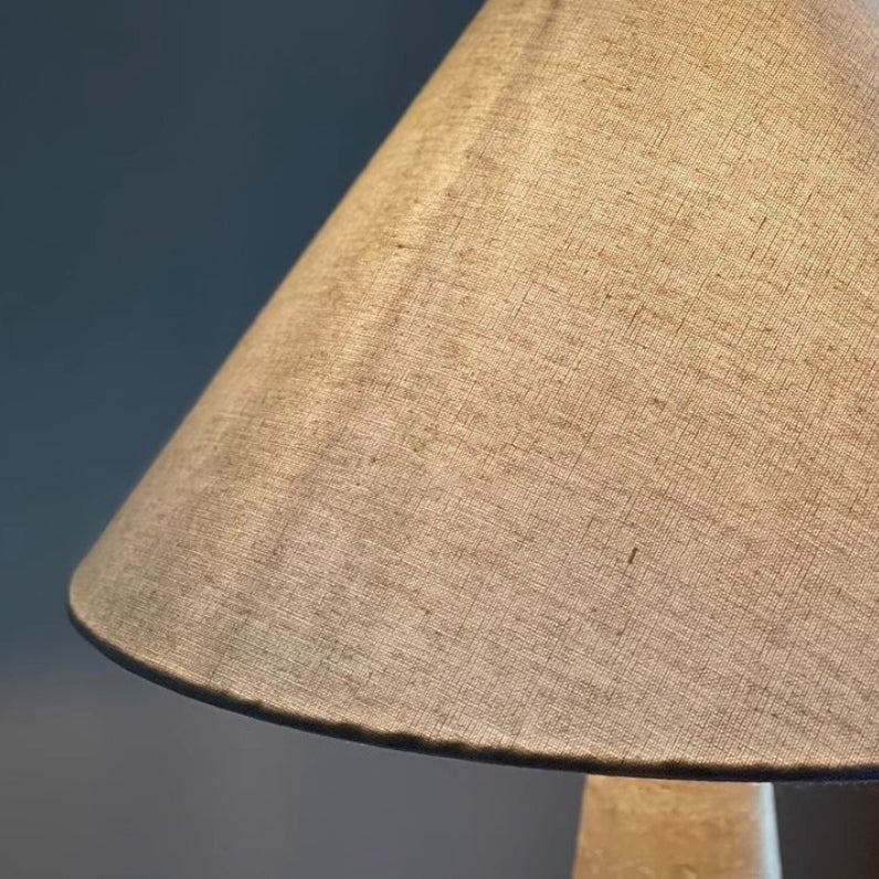 Fabric Conical Yellow Travertine Table Lamp