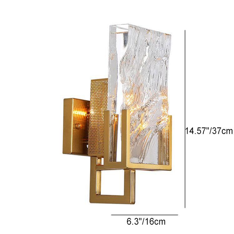 Metal Crystal Rectangular Living Wall Lamp