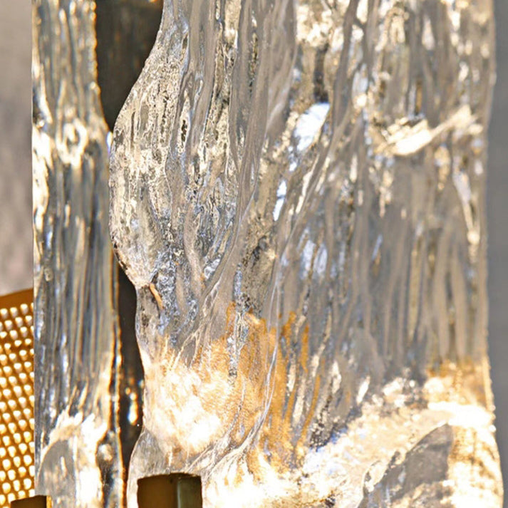 Metal Crystal Rectangular Living Wall Lamp