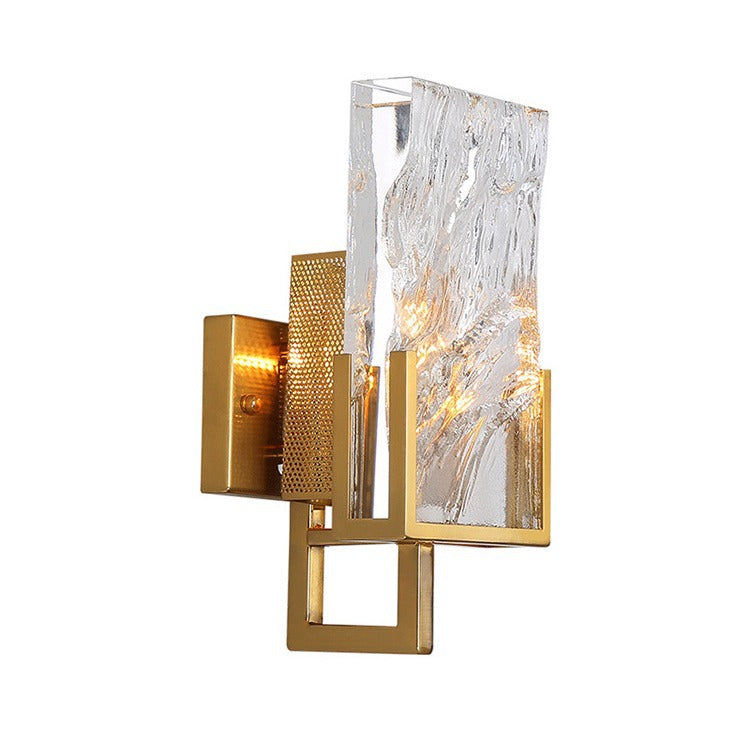 Metal Crystal Rectangular Living Wall Lamp