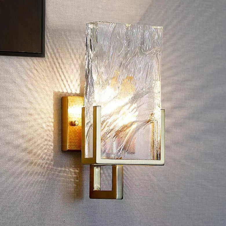 Metal Crystal Rectangular Living Wall Lamp