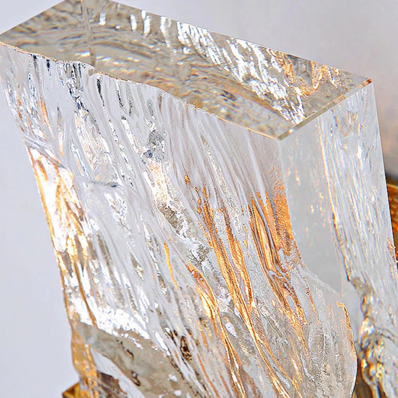 Metal Crystal Rectangular Living Wall Lamp