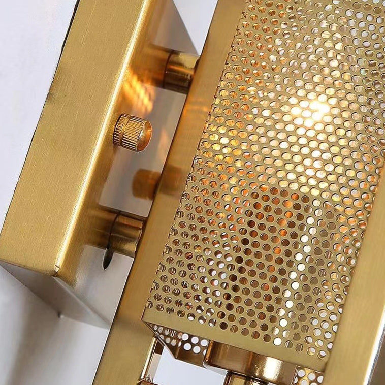 Metal Crystal Rectangular Living Wall Lamp