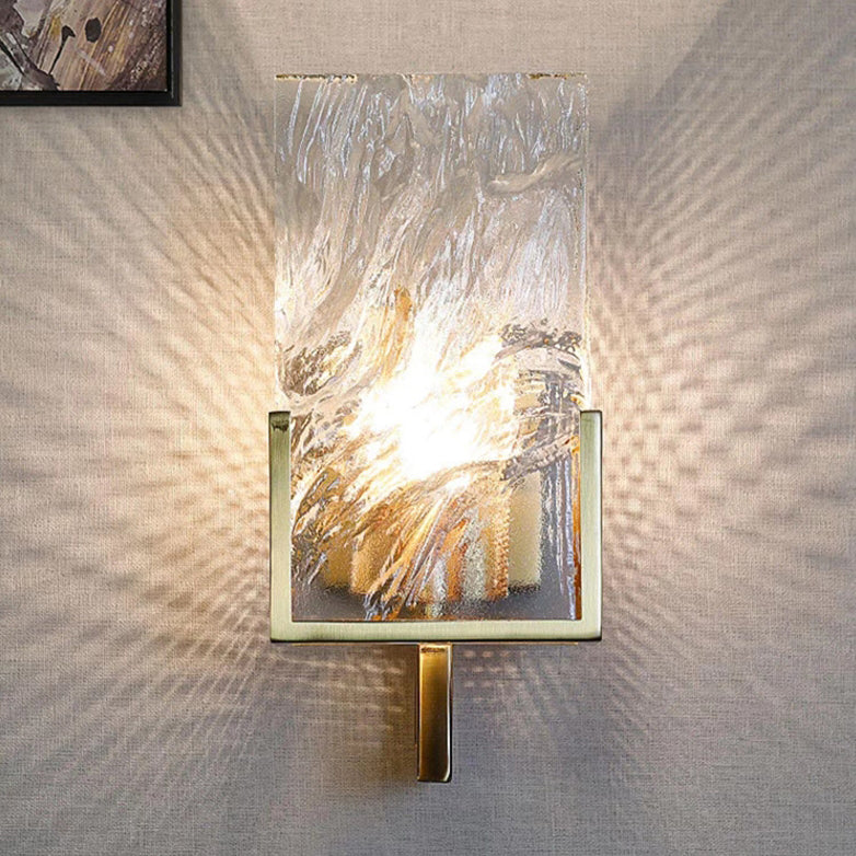Metal Crystal Rectangular Living Wall Lamp