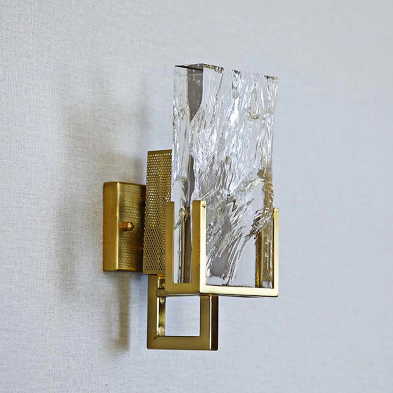 Metal Crystal Rectangular Living Wall Lamp