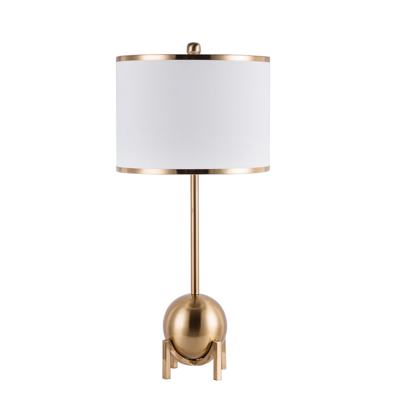 Cylinder Fabric Iron Spherical Table Lamp