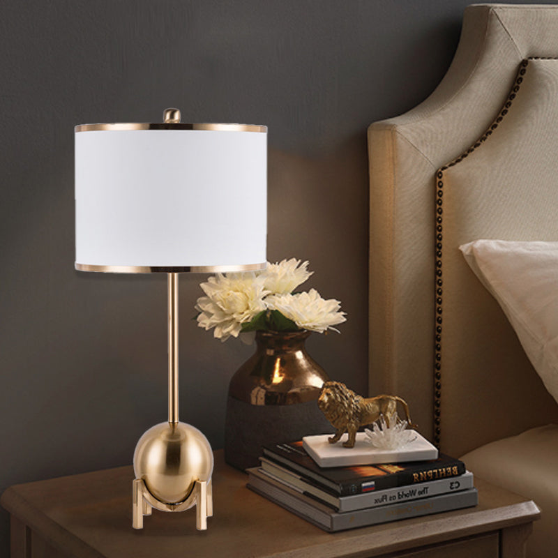 Cylinder Fabric Iron Spherical Table Lamp