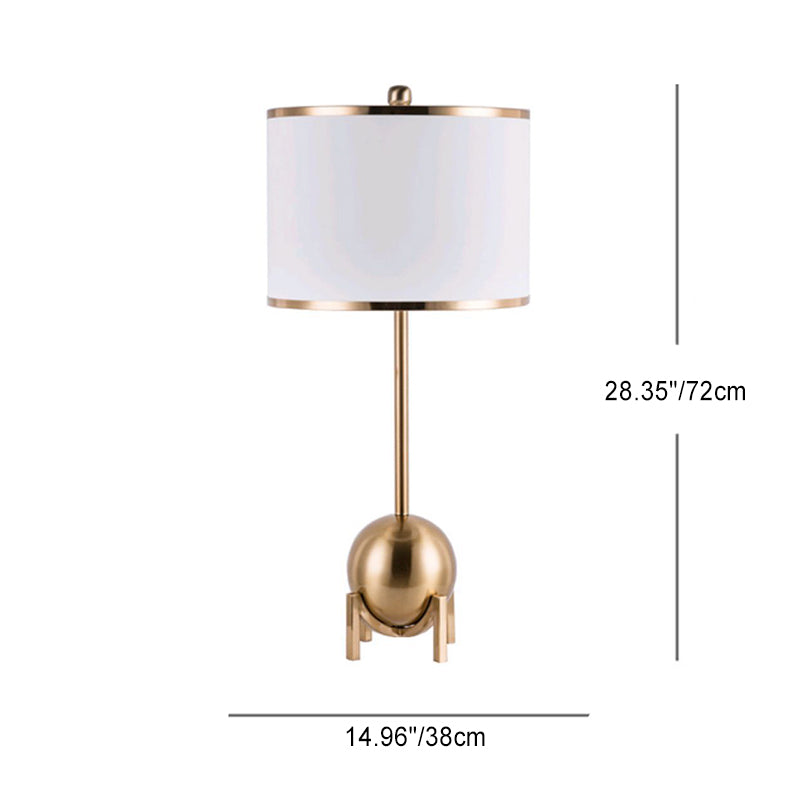 Cylinder Fabric Iron Spherical Table Lamp