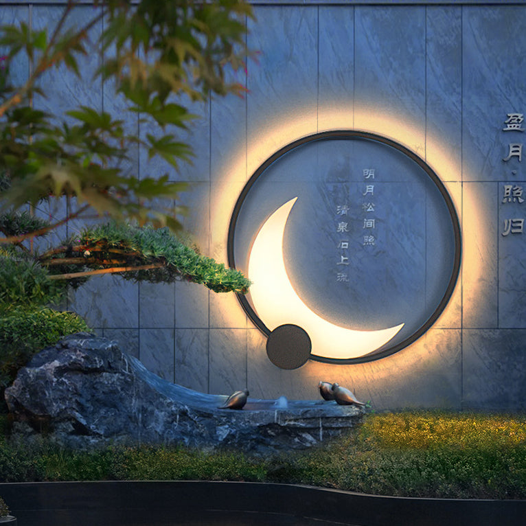Geometric Circle Ring Stainless Outdoor Light