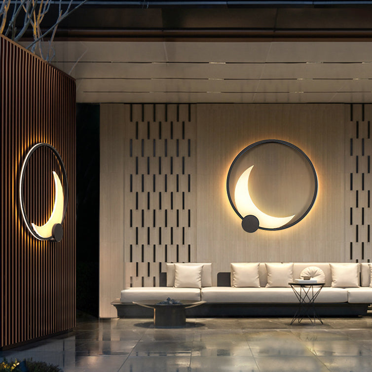 Geometric Circle Ring Stainless Outdoor Light