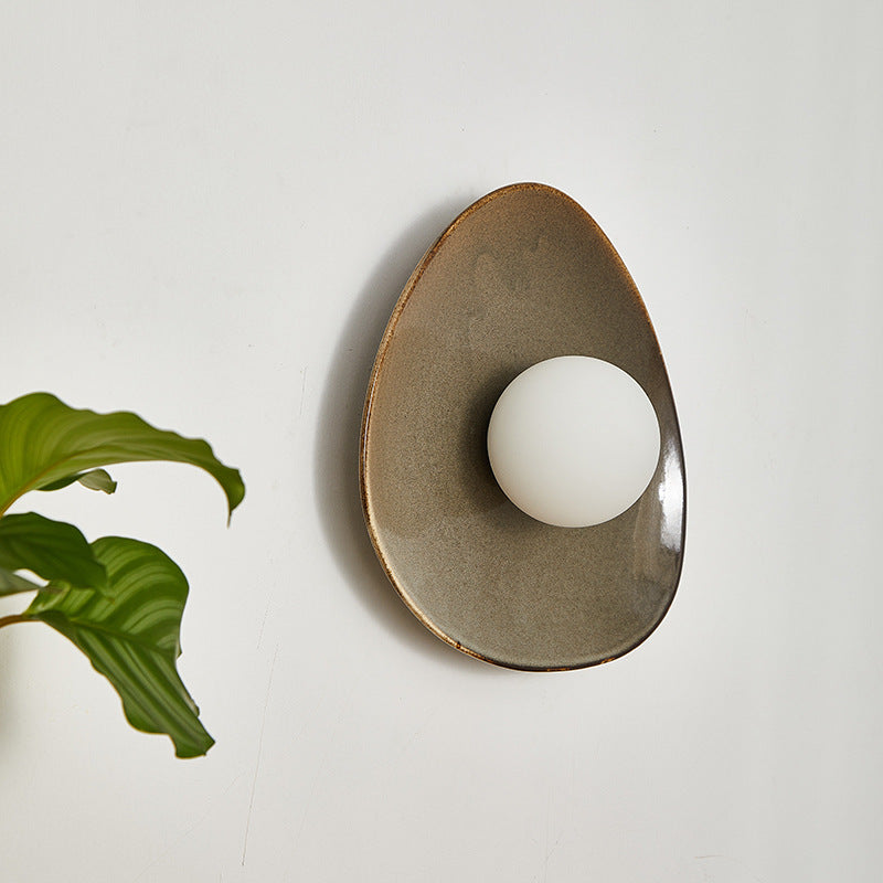 Pebble Disc Ceramic Living Wall Lamp