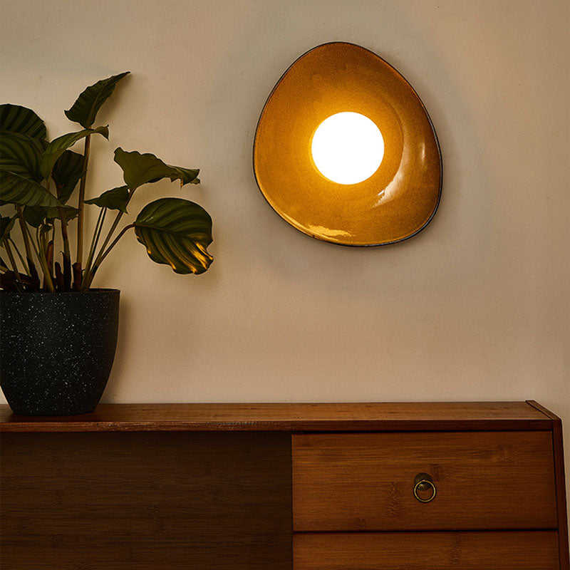 Pebble Disc Ceramic Living Wall Lamp