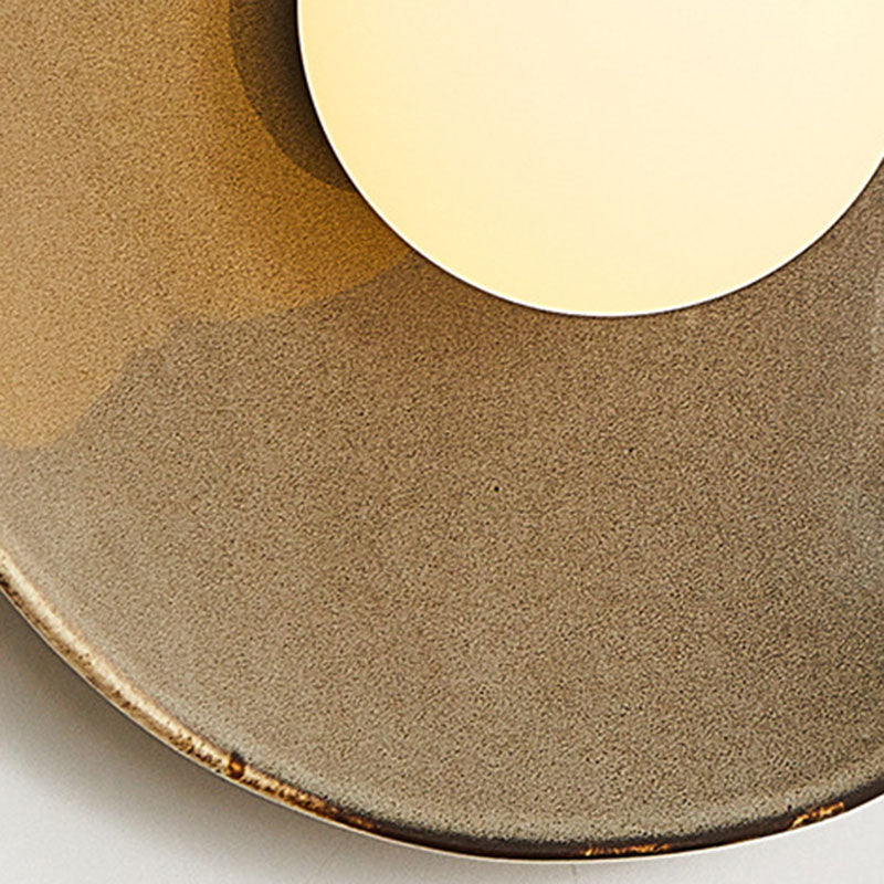 Pebble Disc Ceramic Living Wall Lamp