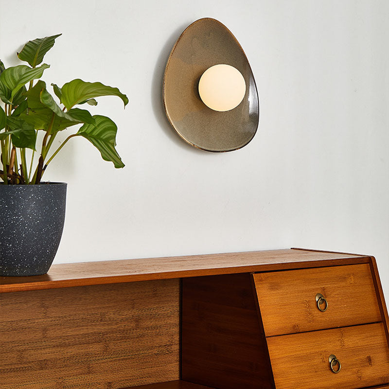 Pebble Disc Ceramic Living Wall Lamp
