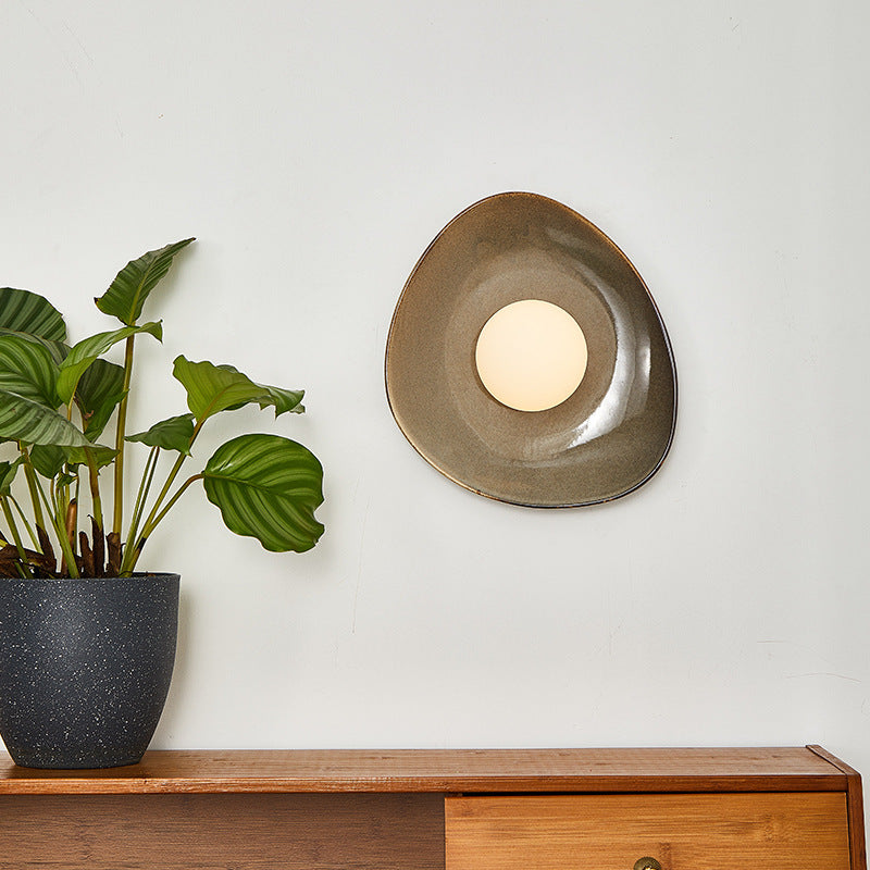 Pebble Disc Ceramic Living Wall Lamp