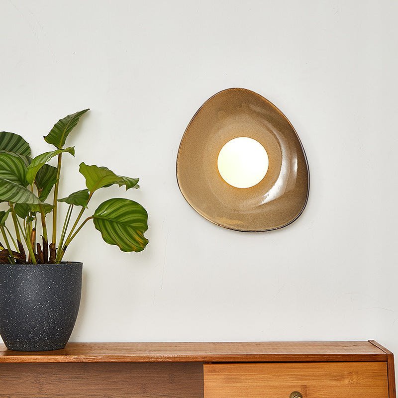 Pebble Disc Ceramic Living Wall Lamp
