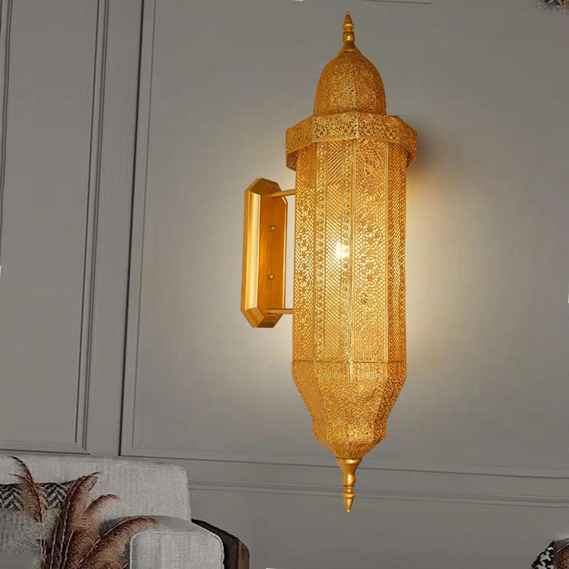 Hollow Carved Iron Column Wall Lamp
