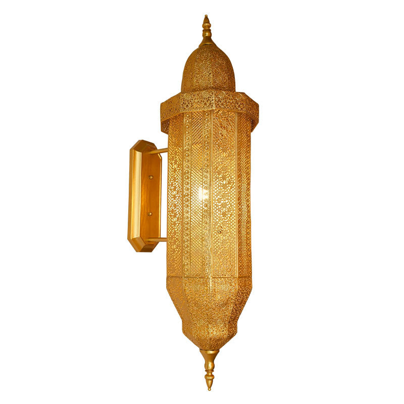 Hollow Carved Iron Column Wall Lamp