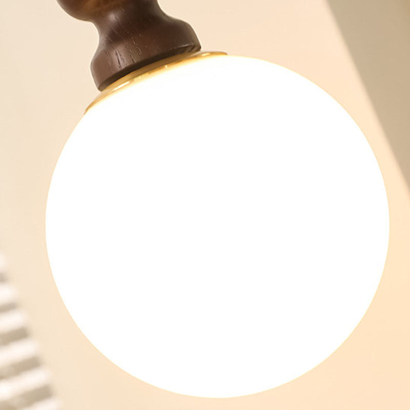 Ash Wood Rod Glass Wall Lamp