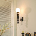 Ash Wood Rod Glass Wall Lamp