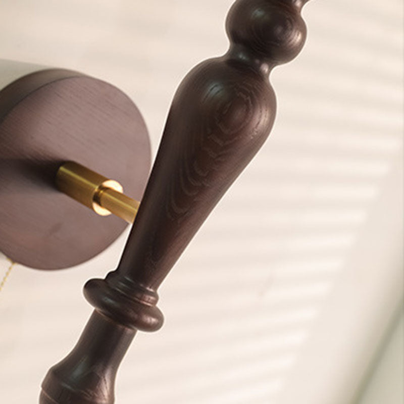 Ash Wood Rod Glass Wall Lamp