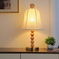 Fabric Bell Solid Wood Table Lamp