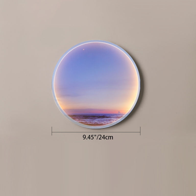 Moon Beach Acrylic Circle Wall Lamp