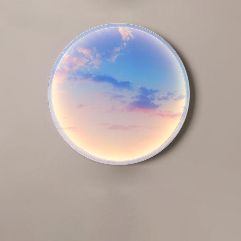 Moon Beach Acrylic Circle Wall Lamp