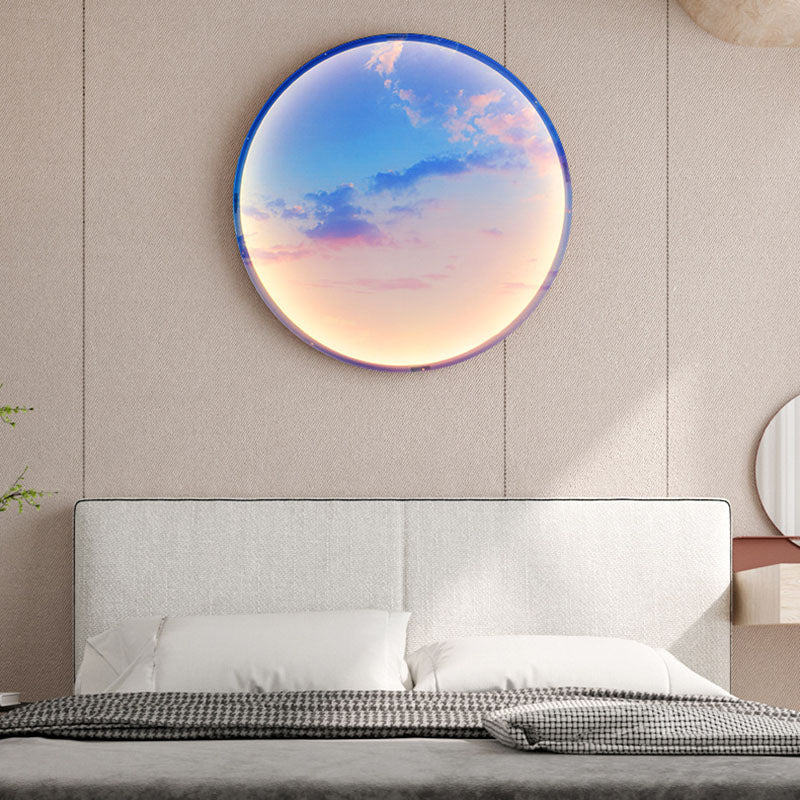Moon Beach Acrylic Circle Wall Lamp