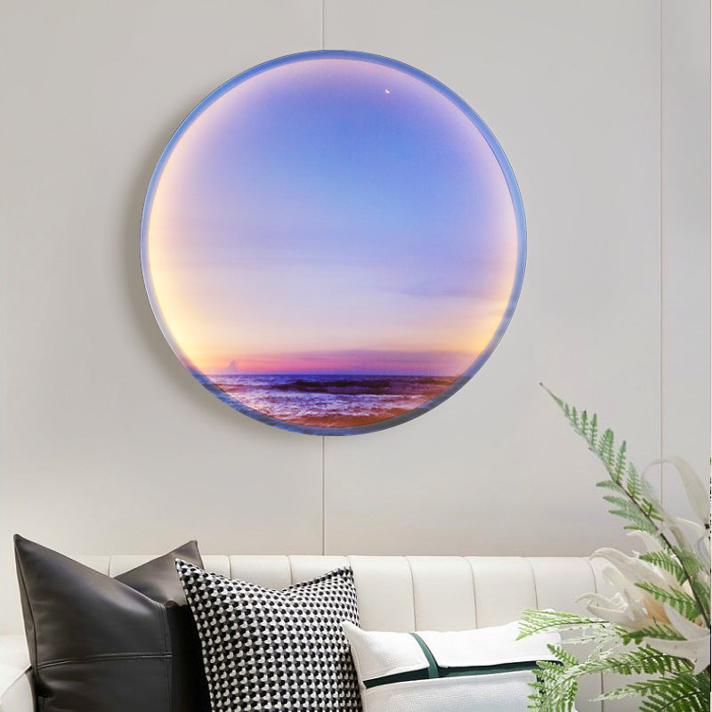 Moon Beach Acrylic Circle Wall Lamp