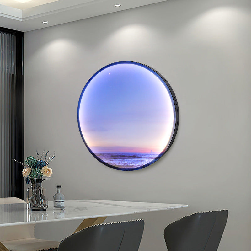 Moon Beach Acrylic Circle Wall Lamp