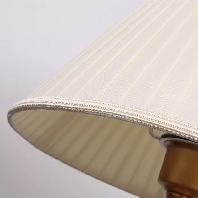 Fabric Marble Cylinder Bedroom Table Lamp