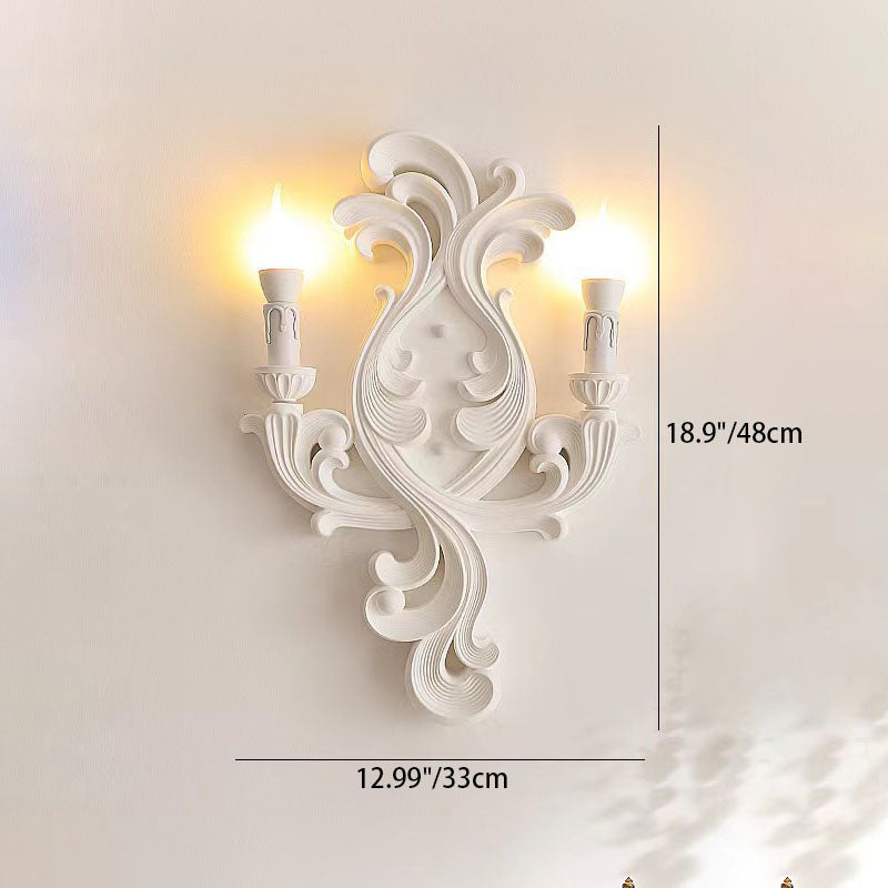 Carving Plaster Candelabra Bedroom Wall Lamp