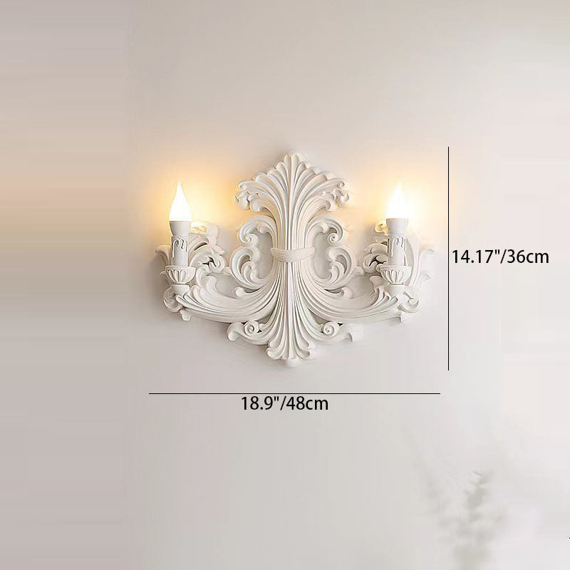 Carving Plaster Candelabra Bedroom Wall Lamp