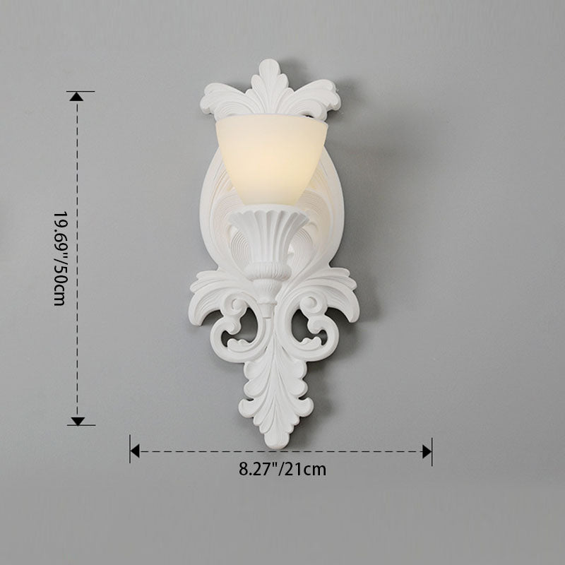 Carving Plaster Candelabra Bedroom Wall Lamp