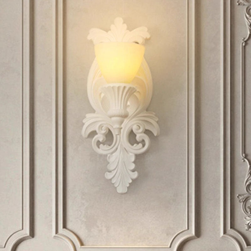 Carving Plaster Candelabra Bedroom Wall Lamp