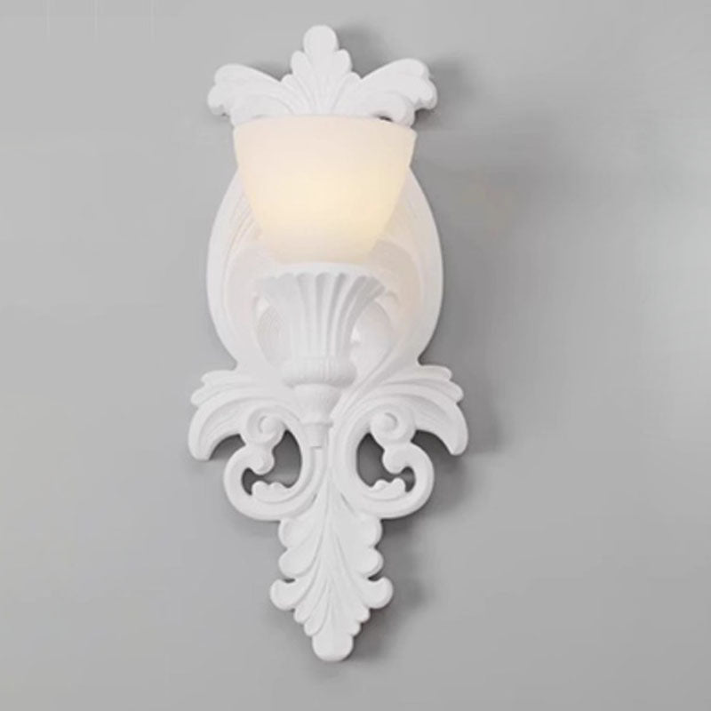 Carving Plaster Candelabra Bedroom Wall Lamp