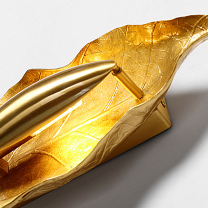 Full Copper Leaves Design Wall Lamp