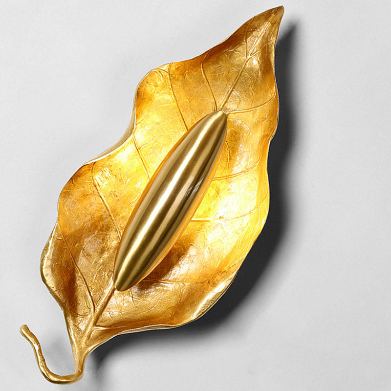 Full Copper Leaves Design Wall Lamp