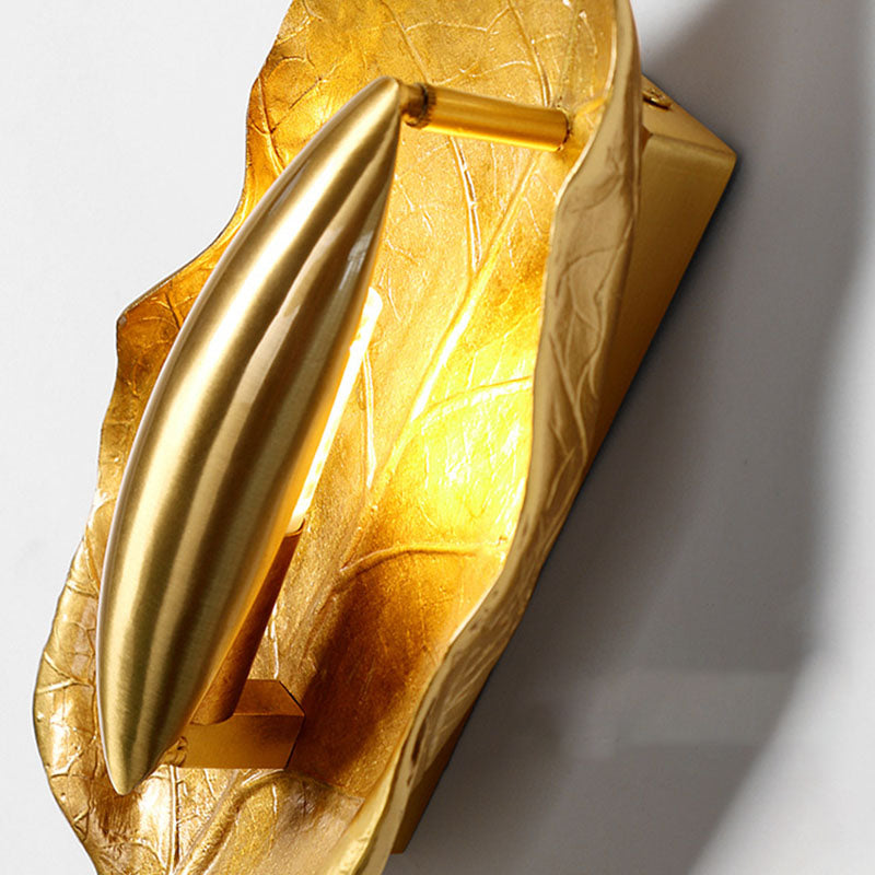 Full Copper Leaves Design Wall Lamp