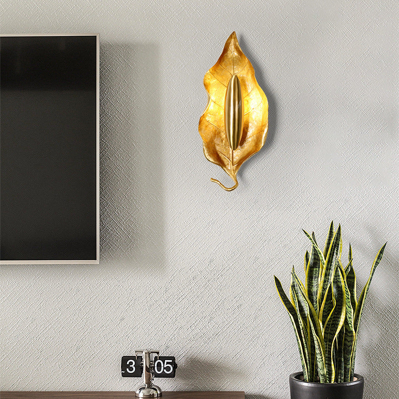 Full Copper Leaves Design Wall Lamp
