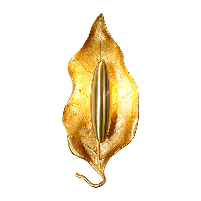 Full Copper Leaves Design Wall Lamp