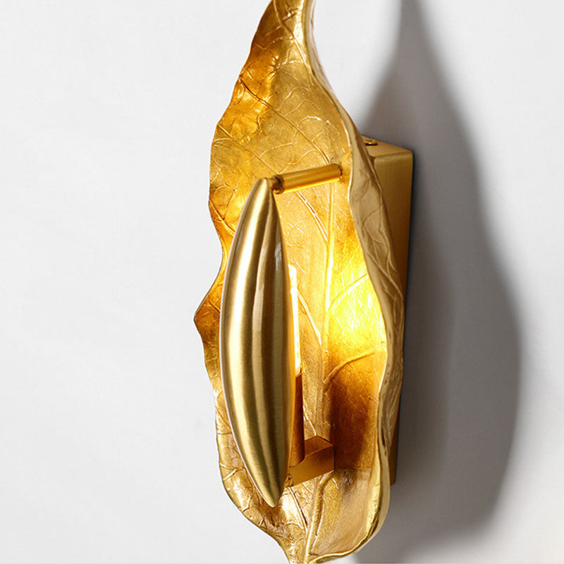 Full Copper Leaves Design Wall Lamp