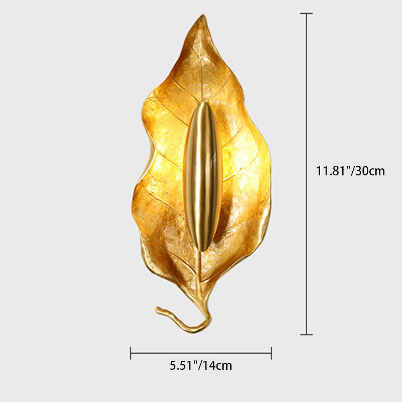 Full Copper Leaves Design Wall Lamp