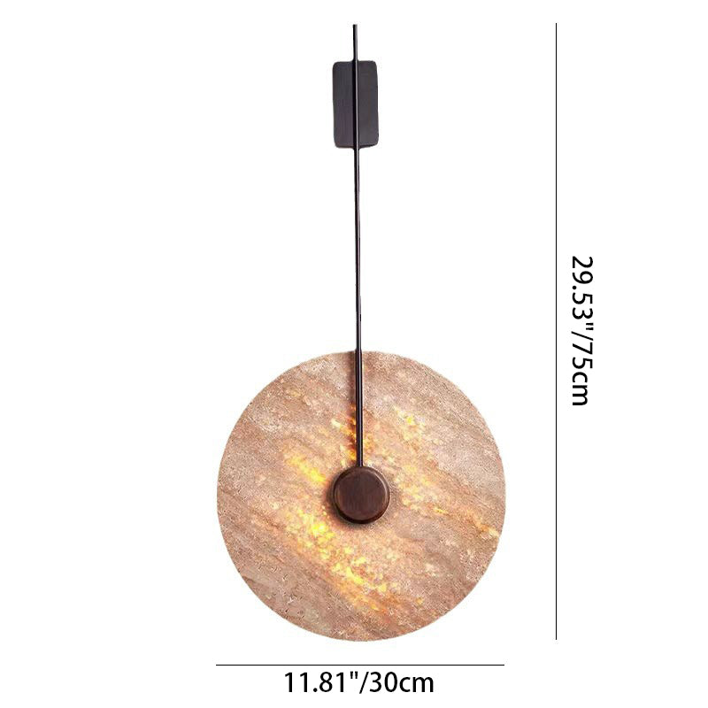 Geometric Circle Yellow Travertine Wall Lamp